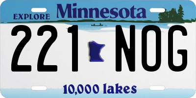 MN license plate 221NOG