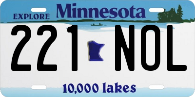 MN license plate 221NOL