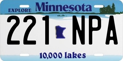 MN license plate 221NPA