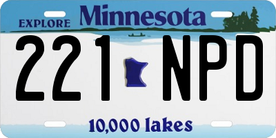 MN license plate 221NPD