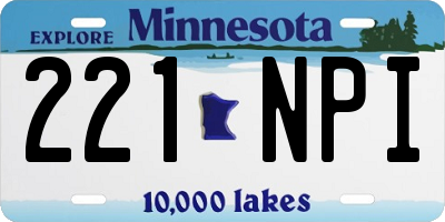 MN license plate 221NPI