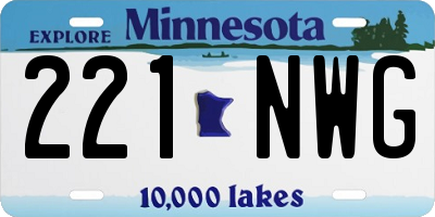 MN license plate 221NWG