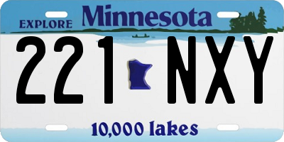 MN license plate 221NXY