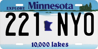 MN license plate 221NYO