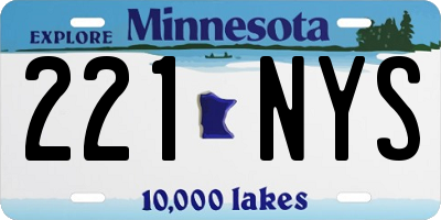 MN license plate 221NYS