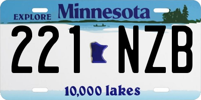 MN license plate 221NZB