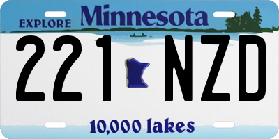 MN license plate 221NZD