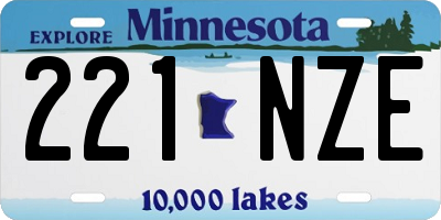 MN license plate 221NZE