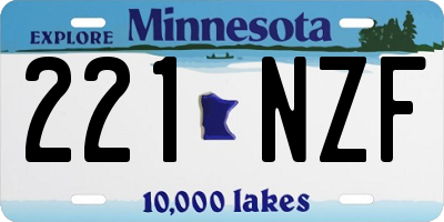 MN license plate 221NZF