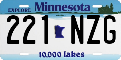 MN license plate 221NZG