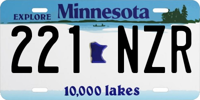 MN license plate 221NZR