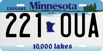 MN license plate 221OUA