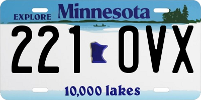 MN license plate 221OVX