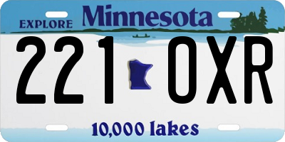 MN license plate 221OXR