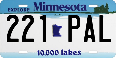 MN license plate 221PAL