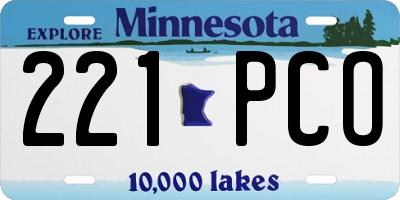 MN license plate 221PCO