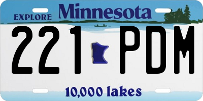 MN license plate 221PDM
