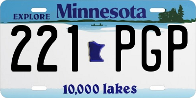 MN license plate 221PGP