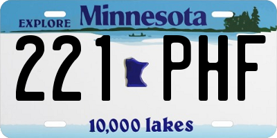 MN license plate 221PHF