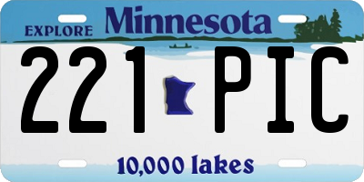 MN license plate 221PIC