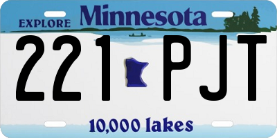 MN license plate 221PJT