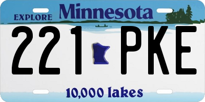 MN license plate 221PKE