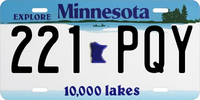 MN license plate 221PQY