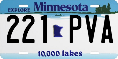 MN license plate 221PVA