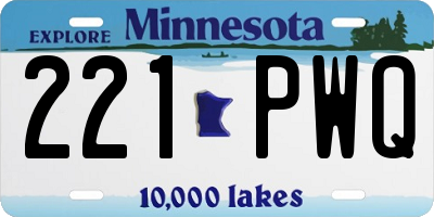MN license plate 221PWQ