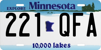 MN license plate 221QFA
