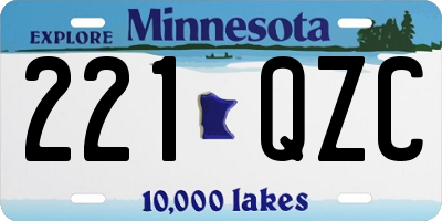 MN license plate 221QZC
