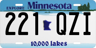 MN license plate 221QZI