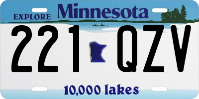 MN license plate 221QZV