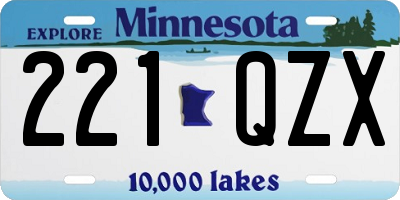 MN license plate 221QZX