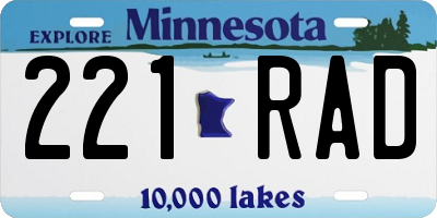 MN license plate 221RAD