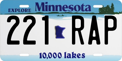 MN license plate 221RAP