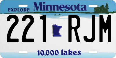 MN license plate 221RJM