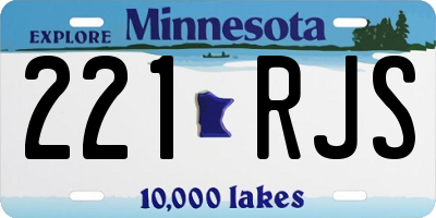 MN license plate 221RJS