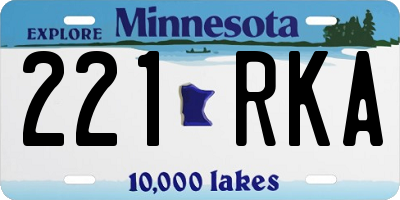 MN license plate 221RKA