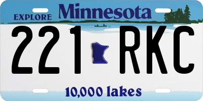 MN license plate 221RKC