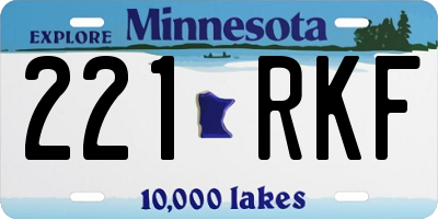 MN license plate 221RKF
