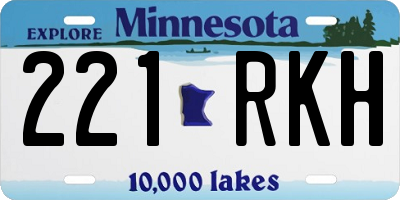 MN license plate 221RKH