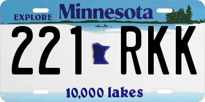 MN license plate 221RKK