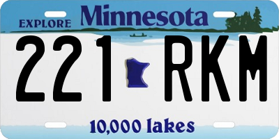 MN license plate 221RKM