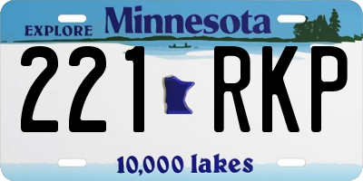 MN license plate 221RKP
