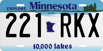 MN license plate 221RKX