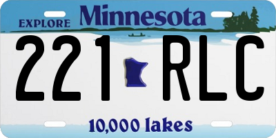 MN license plate 221RLC