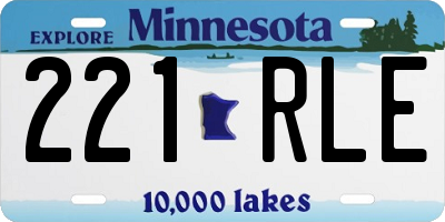MN license plate 221RLE