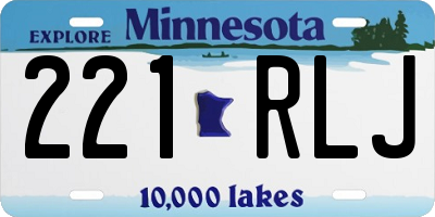 MN license plate 221RLJ
