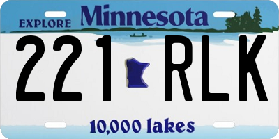 MN license plate 221RLK